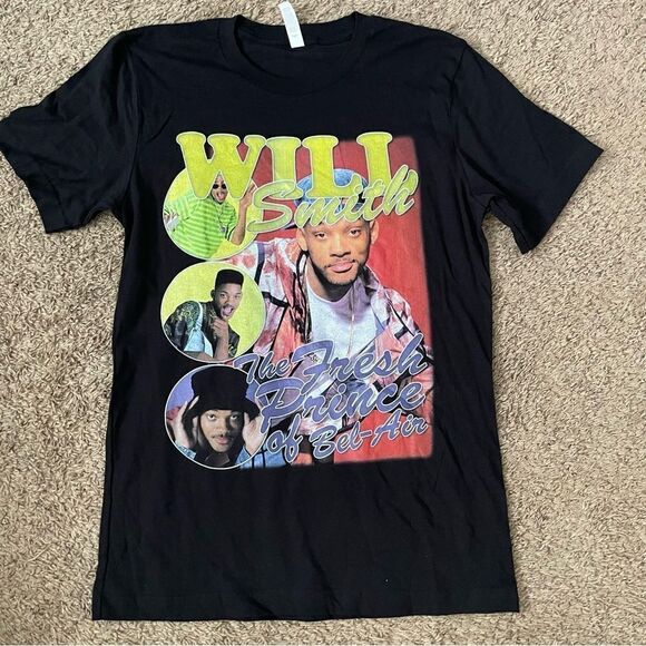 Bella Canvas Will Smith black crewneck short sleeve graphic print ladies medium - Picture 1 of 3